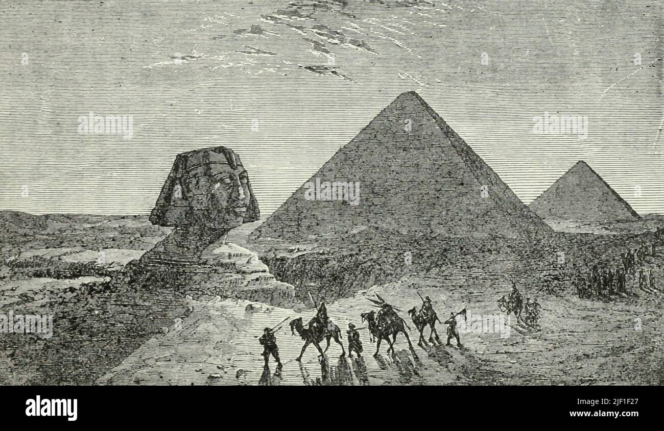 Die Sphinx und die Pyramiden Stockfoto