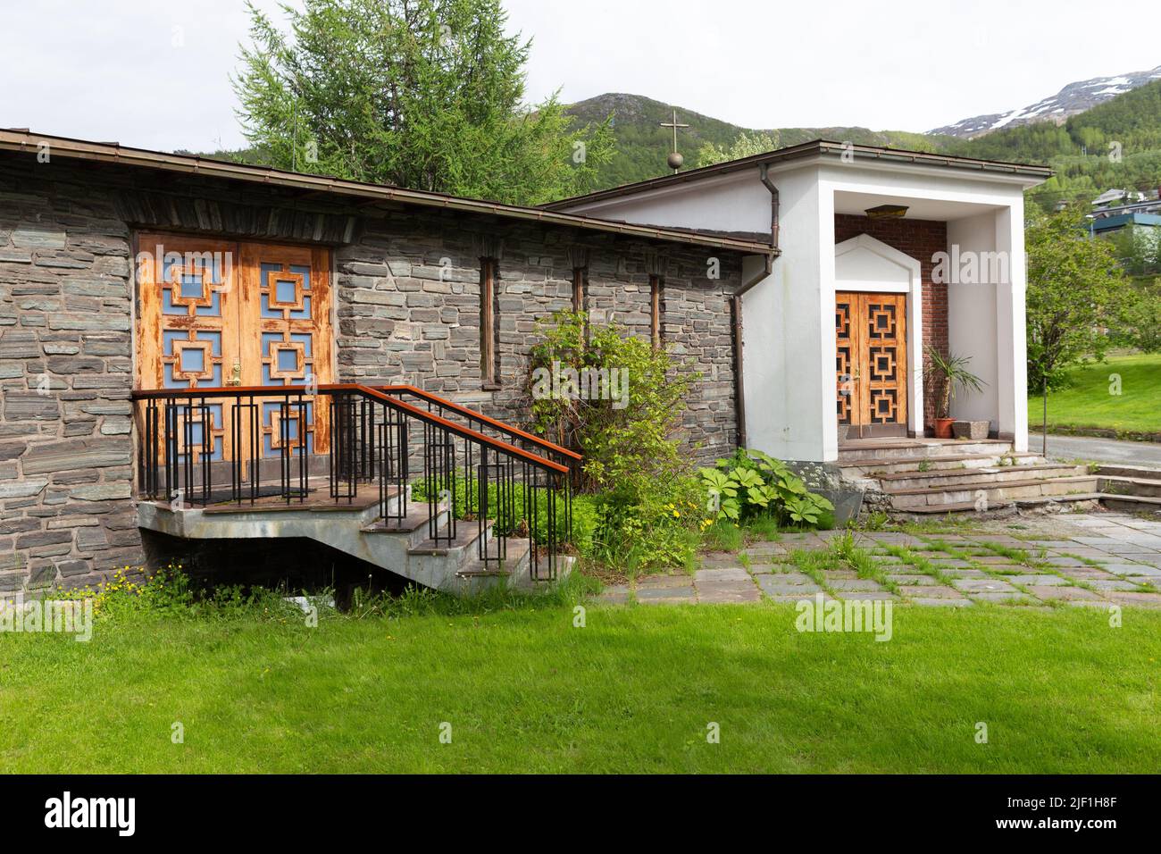 Die Friedenskapelle in Narvik, die zur Erinnerung an die tragischen Verluste der Schlacht von Narvik errichtet wurde. Stockfoto