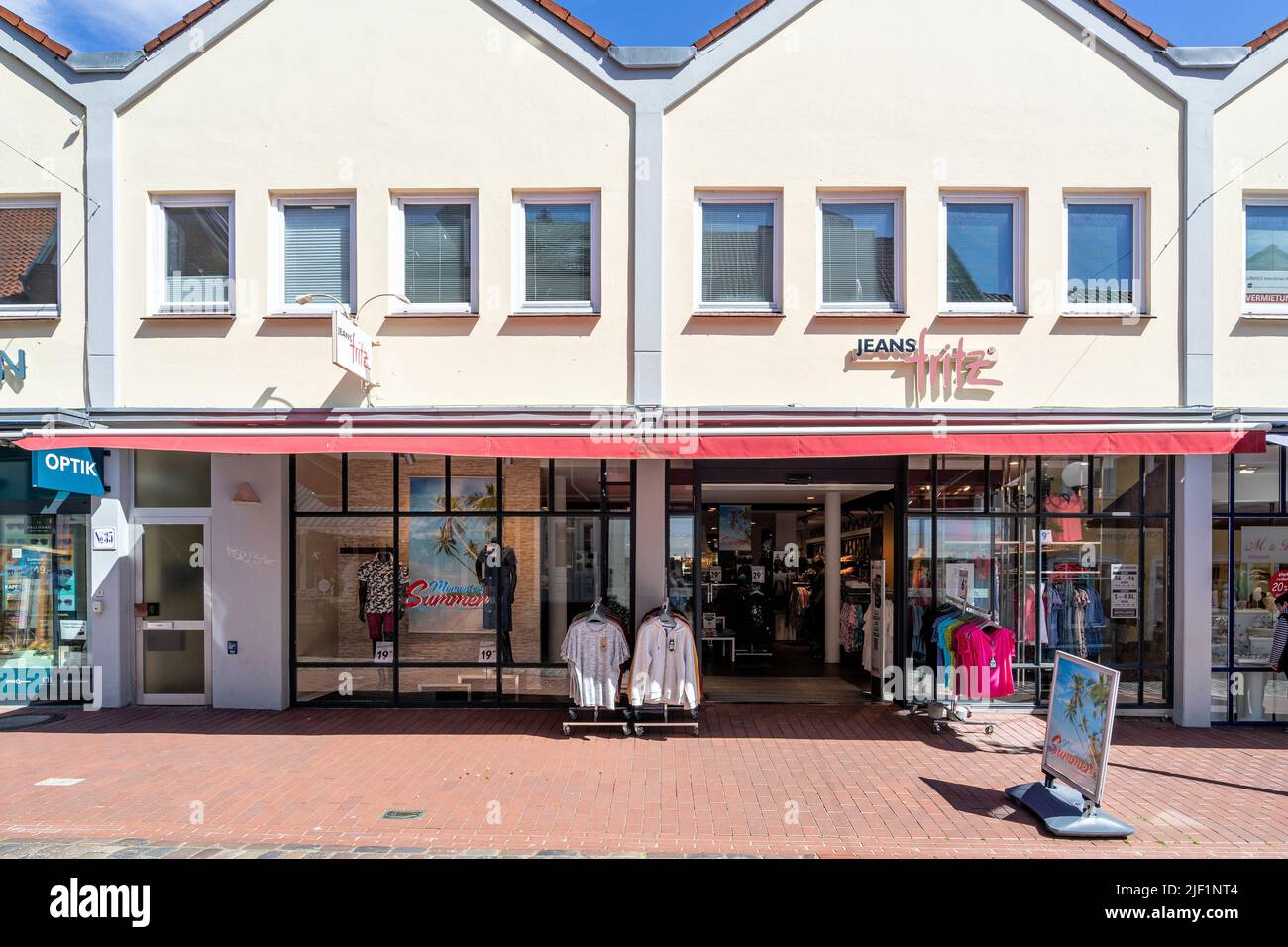 Jeansgeschäft Fritz in Kappeln, Deutschland Stockfoto