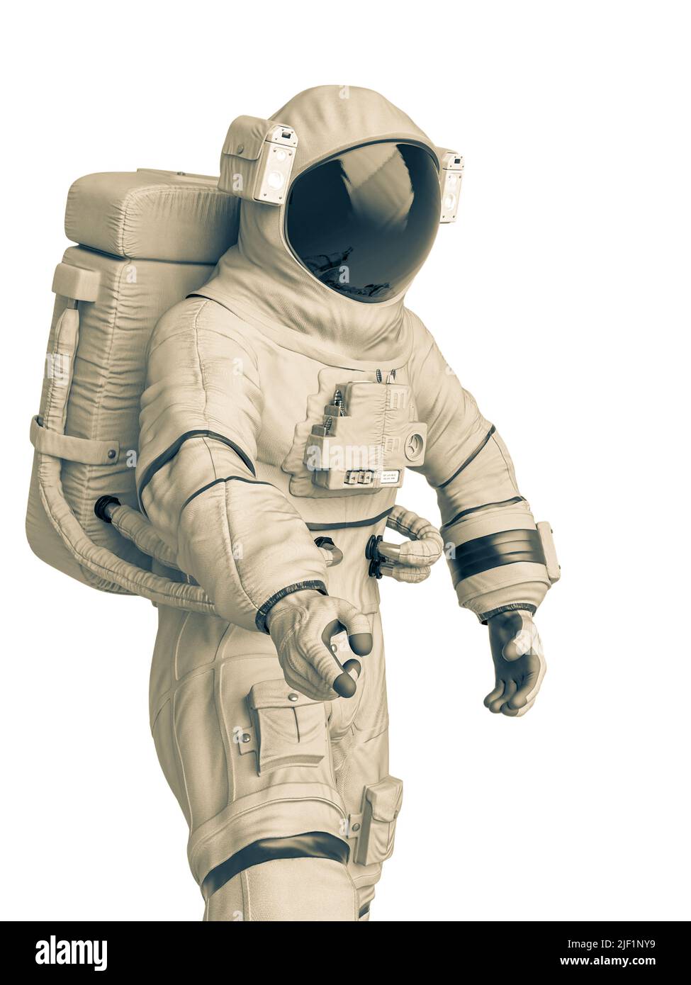 astronaut entdecken, 3d-Illustration Stockfoto