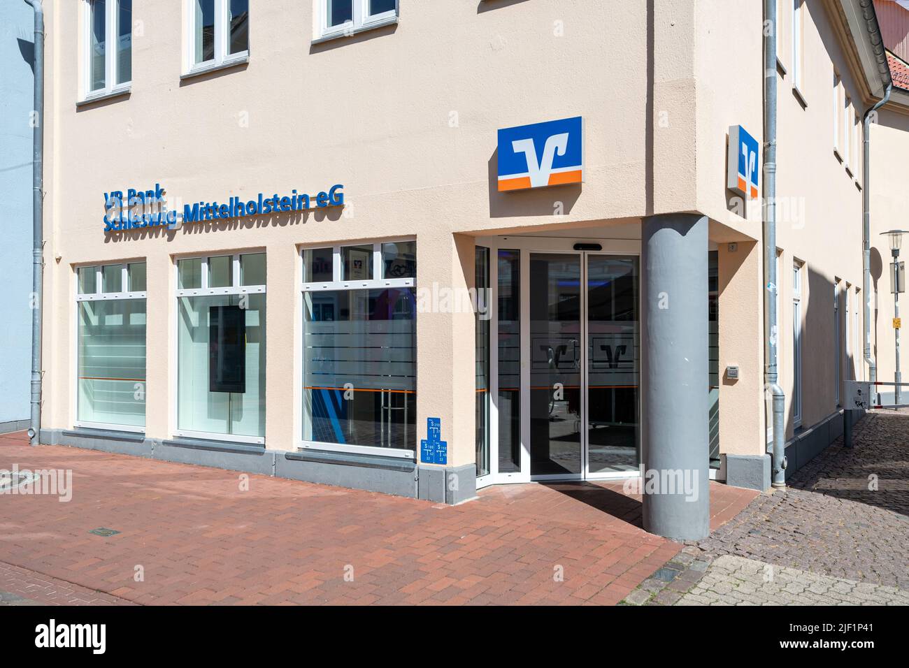 VR Bank Schleswig-Mittelholstein Niederlassung in Kappeln, Deutschland Stockfoto
