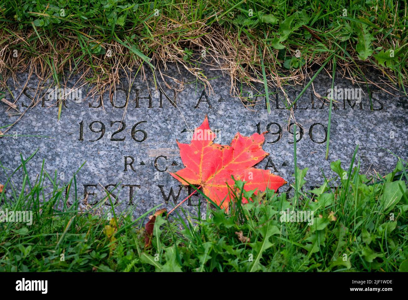 Fairview Lawn Cemetary im Herbst. Stockfoto