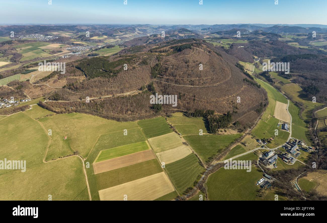 Luftaufnahme, Vogelsang mit Wanderweg, Heggen, Meschede Stadt, Meschede