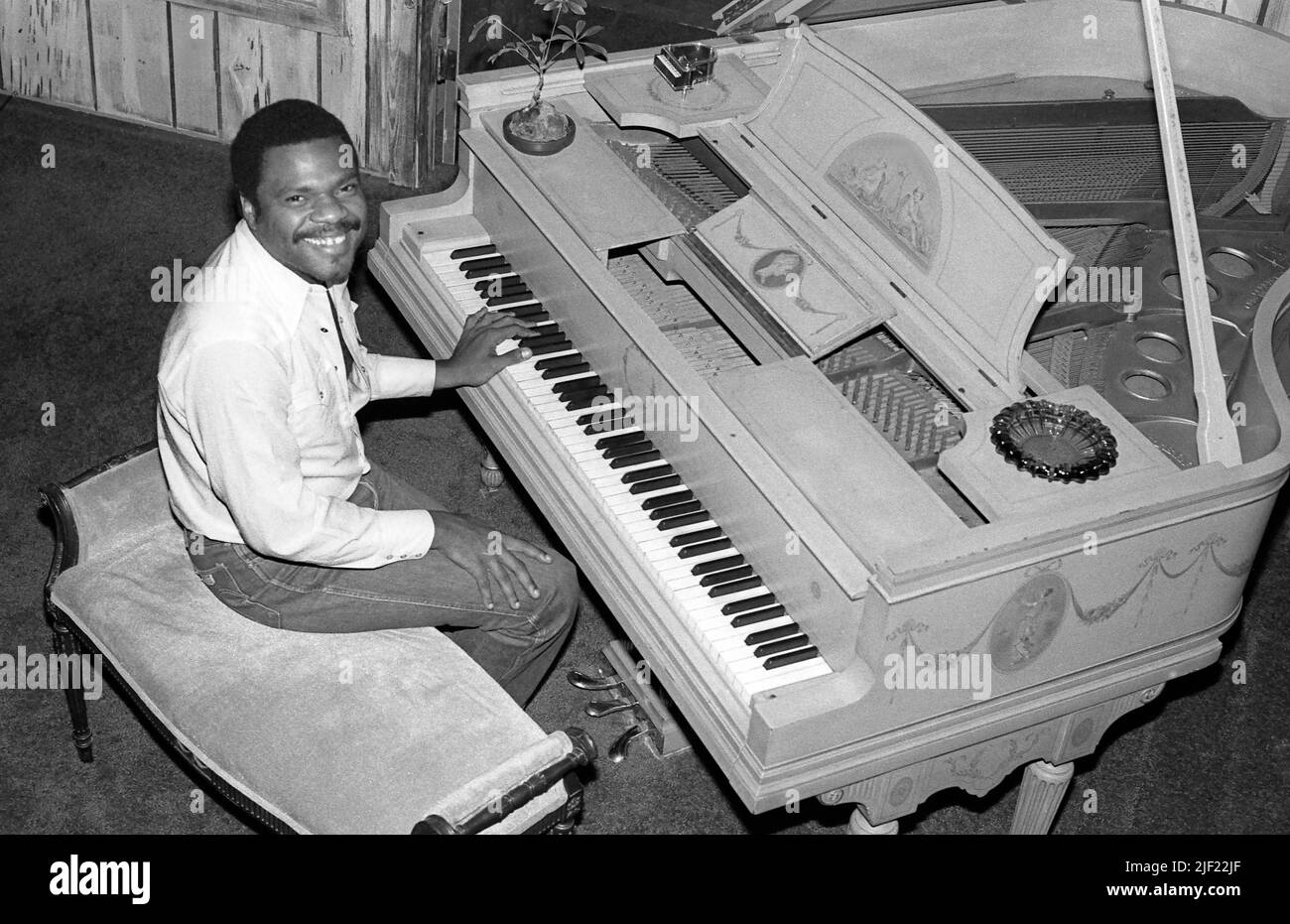 Billy Preston zu Hause, 1979 Stockfoto