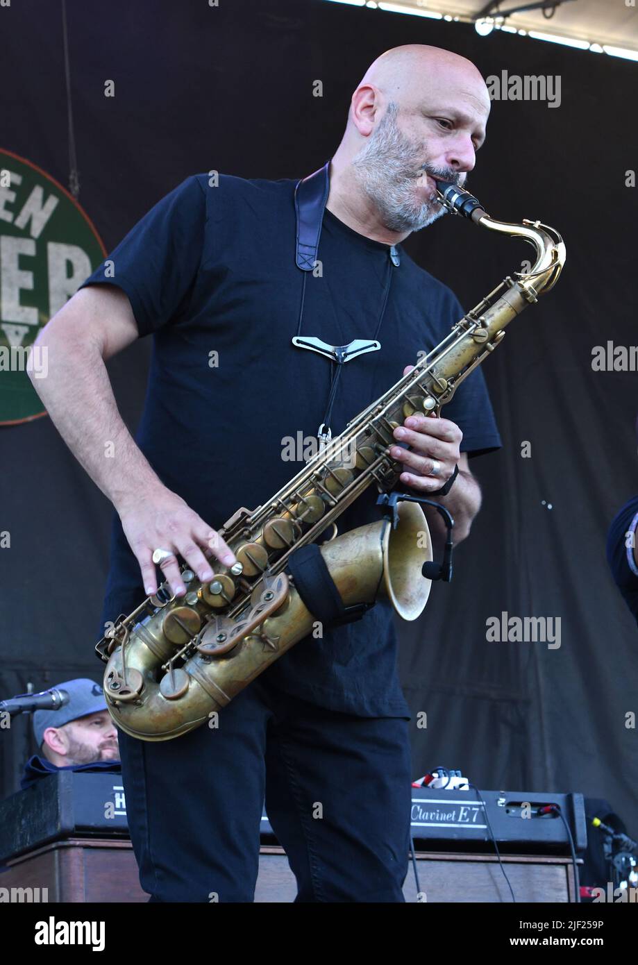 Galaktische Aufführung beim Green River Festival Stockfoto