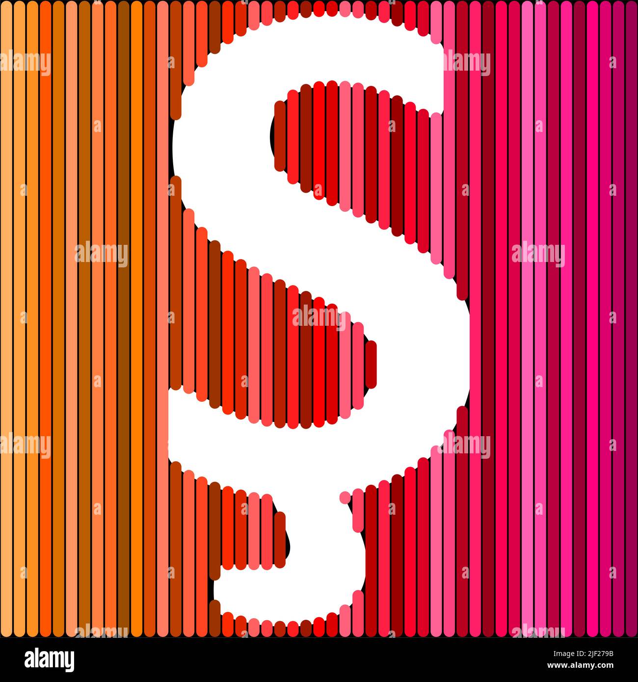 Weiße türkische Buchstaben auf buntem Hintergrund, 'Ş'-Buchstabe. Stock Vektor