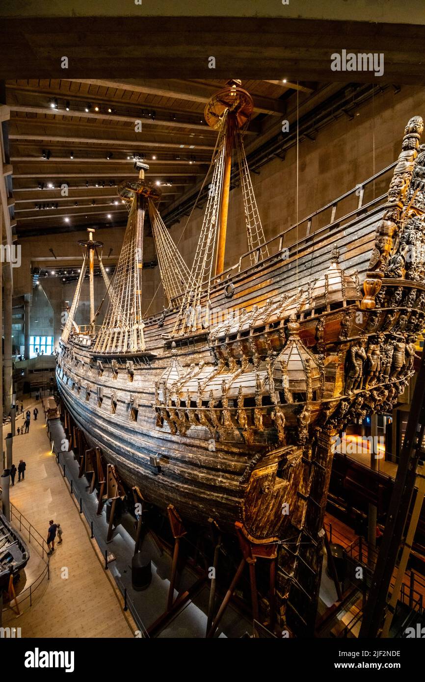 Vasa - altes schwedisches Kriegsschiff in Stockholm Stockfoto