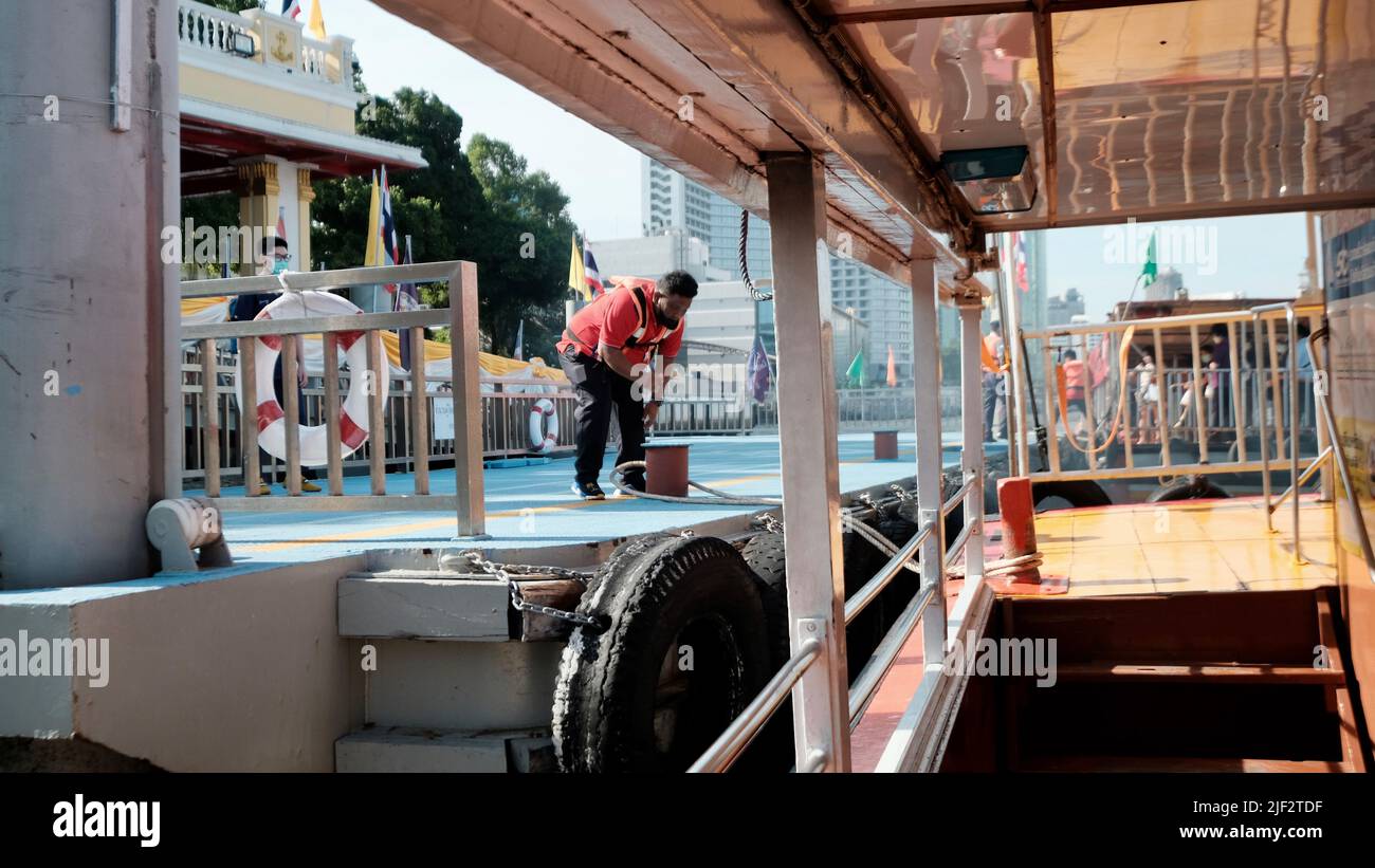 Express Boat Pier Bangkok Thailand Stockfoto