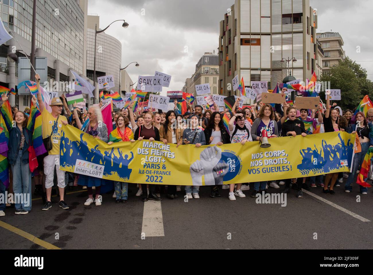 Marche des Fiertés à Paris Frankreich Stockfoto