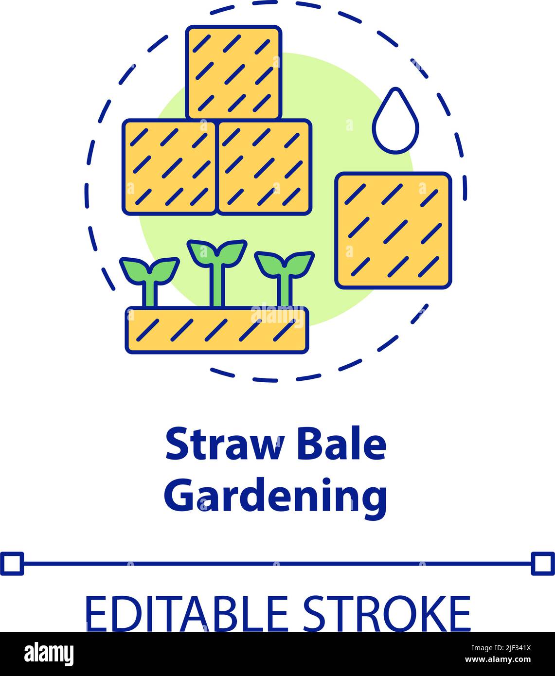 Symbol für Strohballen-Gartenkonzept Stock Vektor