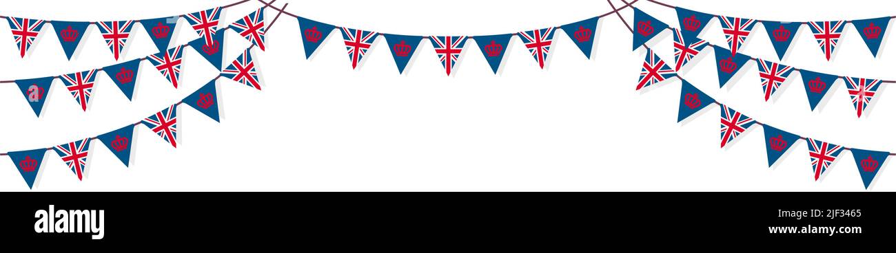 Bunting Girlande (Wimpelfahnen) Dekoration Illustration | Britische Flagge Stock Vektor