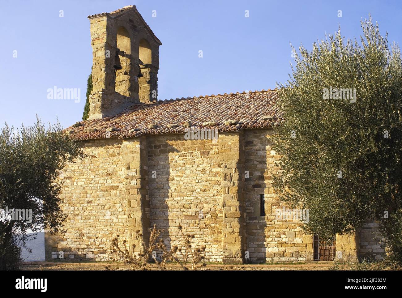 Kirche S. Michele Arcangelo auf der Isola Maggiore, Italien, Umbrien Stockfoto