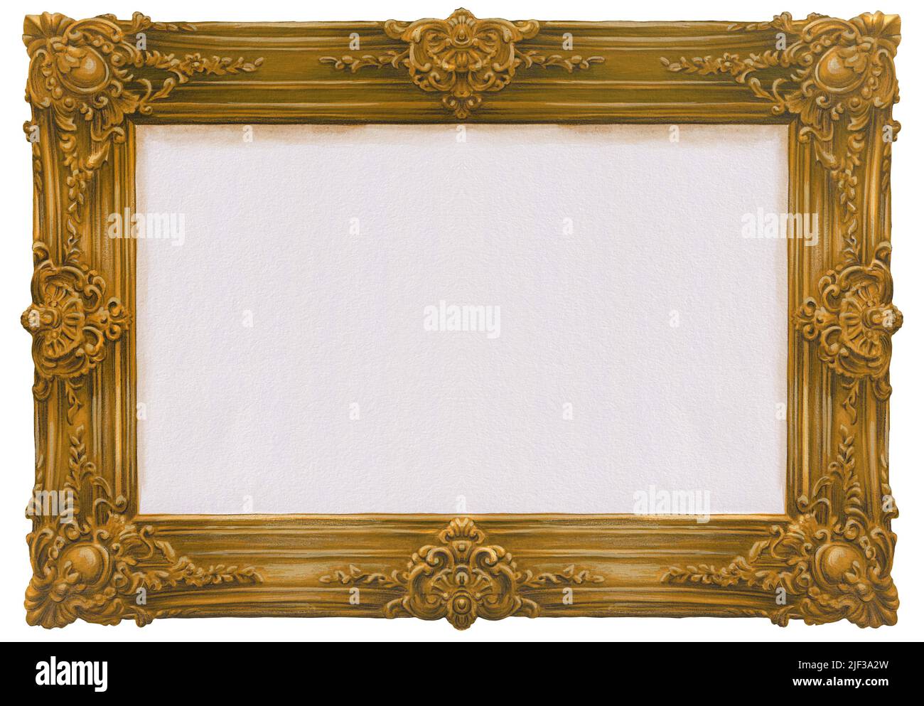 Dekorativer Rahmen für Gemälde oder Fotos. Handgefertigte Illustration mit klassischem antikem Rahmen. Stockfoto