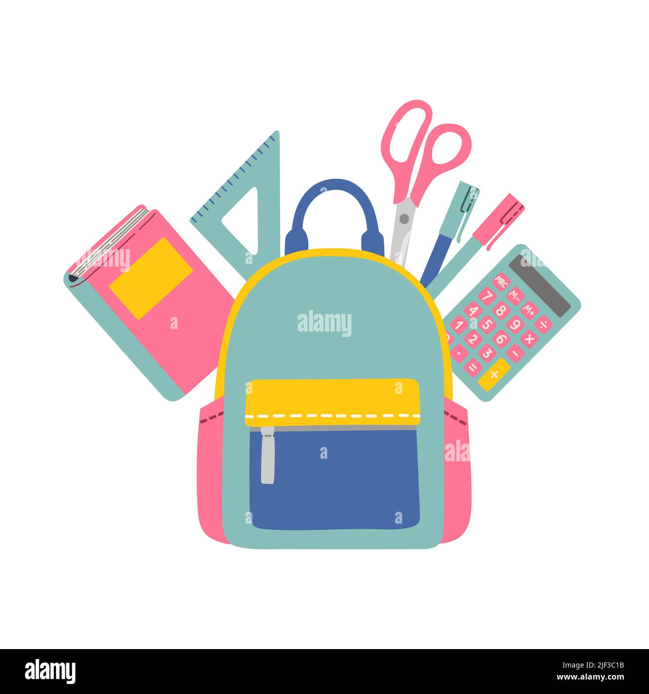 Back to School Rucksack Vektor und Illustration Stock Vektor
