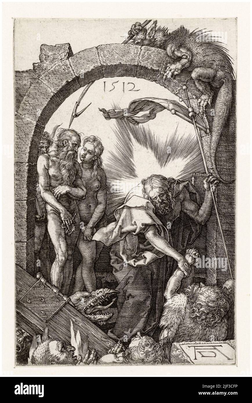 Christ's Descent into Limbo, Early 16. century gravur by Albrecht Durer, 1512 Stockfoto