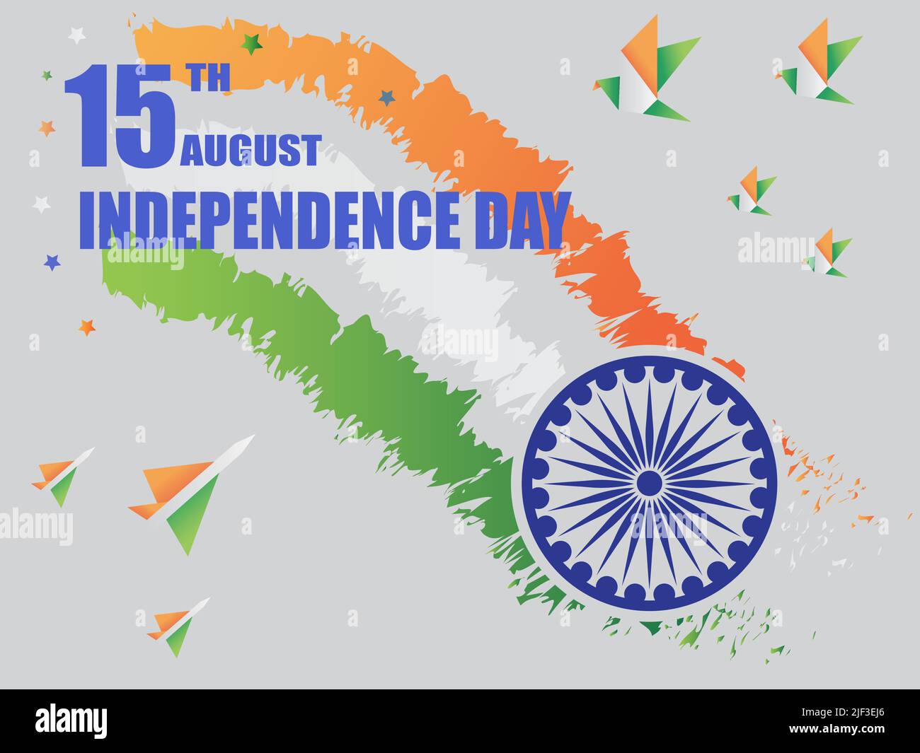 15. August Indian Independence Day Vektor Illustration Hintergrund für Grußkarte und Poster. Stock Vektor