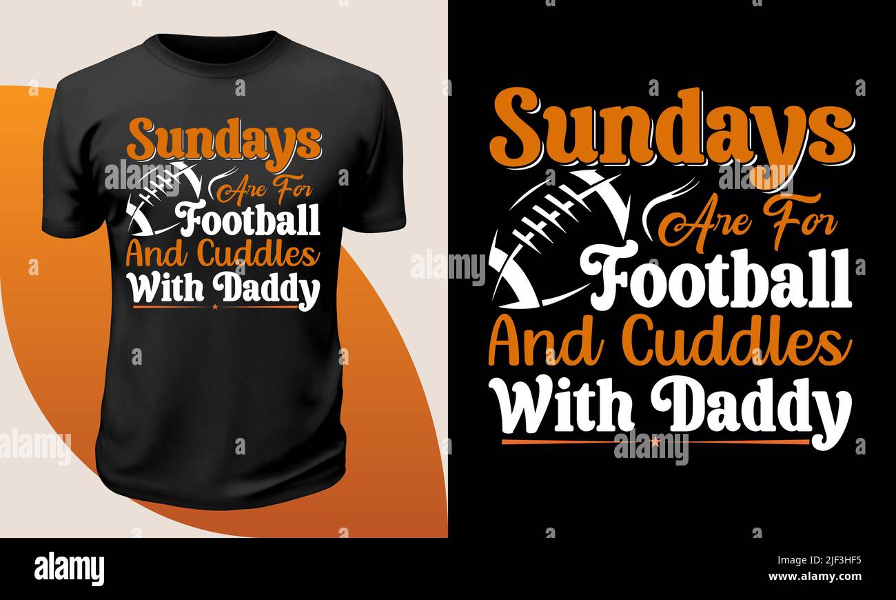 American Football T-Shirt-Design, langärmeliges American Football Trikot, Fußball-T-Shirt-Design, American Football T-Shirt-Zitate, Fußball-Zitate Stock Vektor