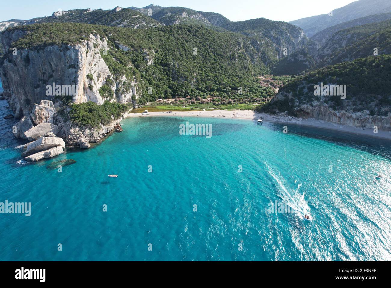 Cala Luna, Sardinien. Drohnenansicht. Stockfoto