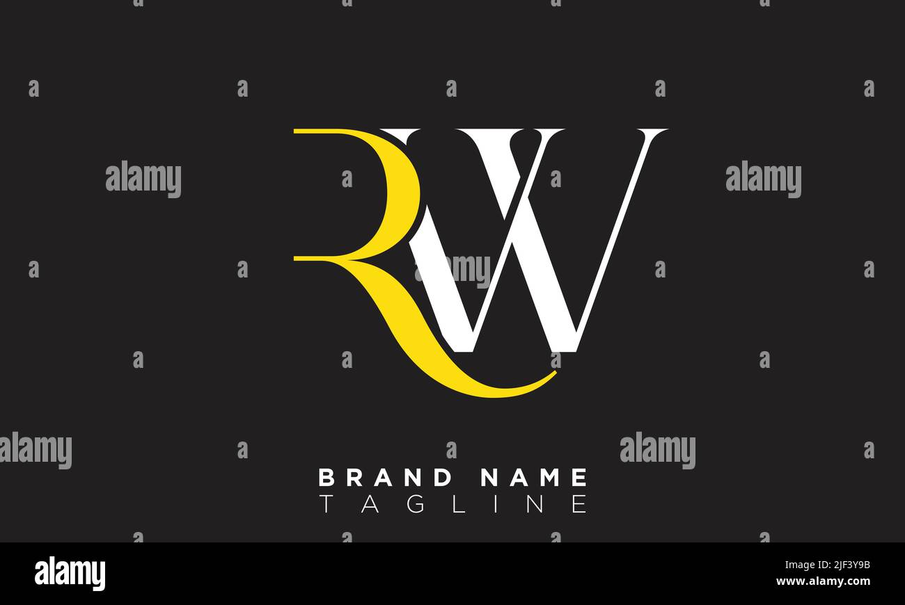 RW Alphabet Buchstaben Initialen Monogramm Logo Stock Vektor