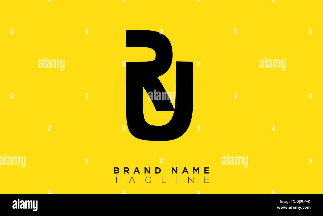RU Alphabet Buchstaben Initialen Monogramm Logo Stock Vektor