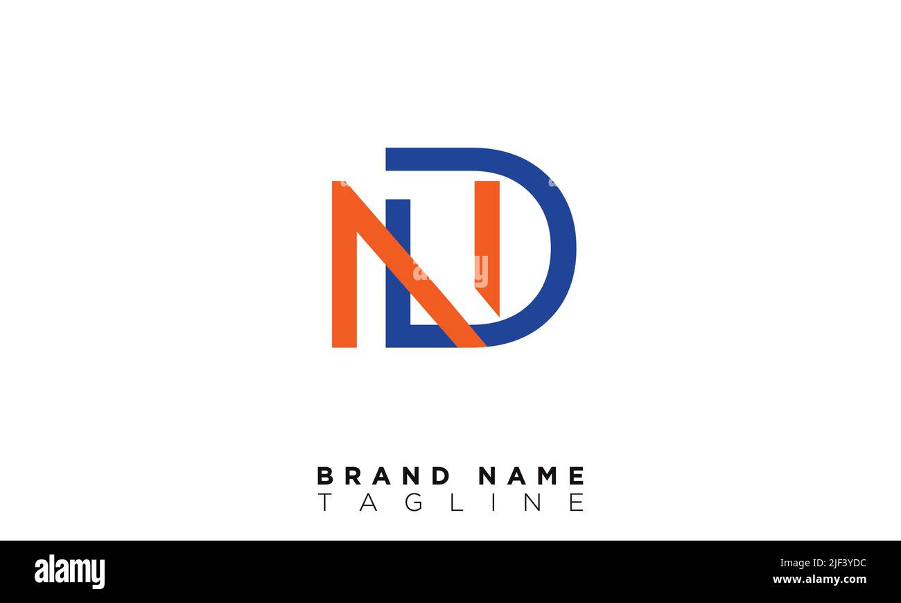 ND Buchstaben Initialen Monogramm Logo Stock Vektor