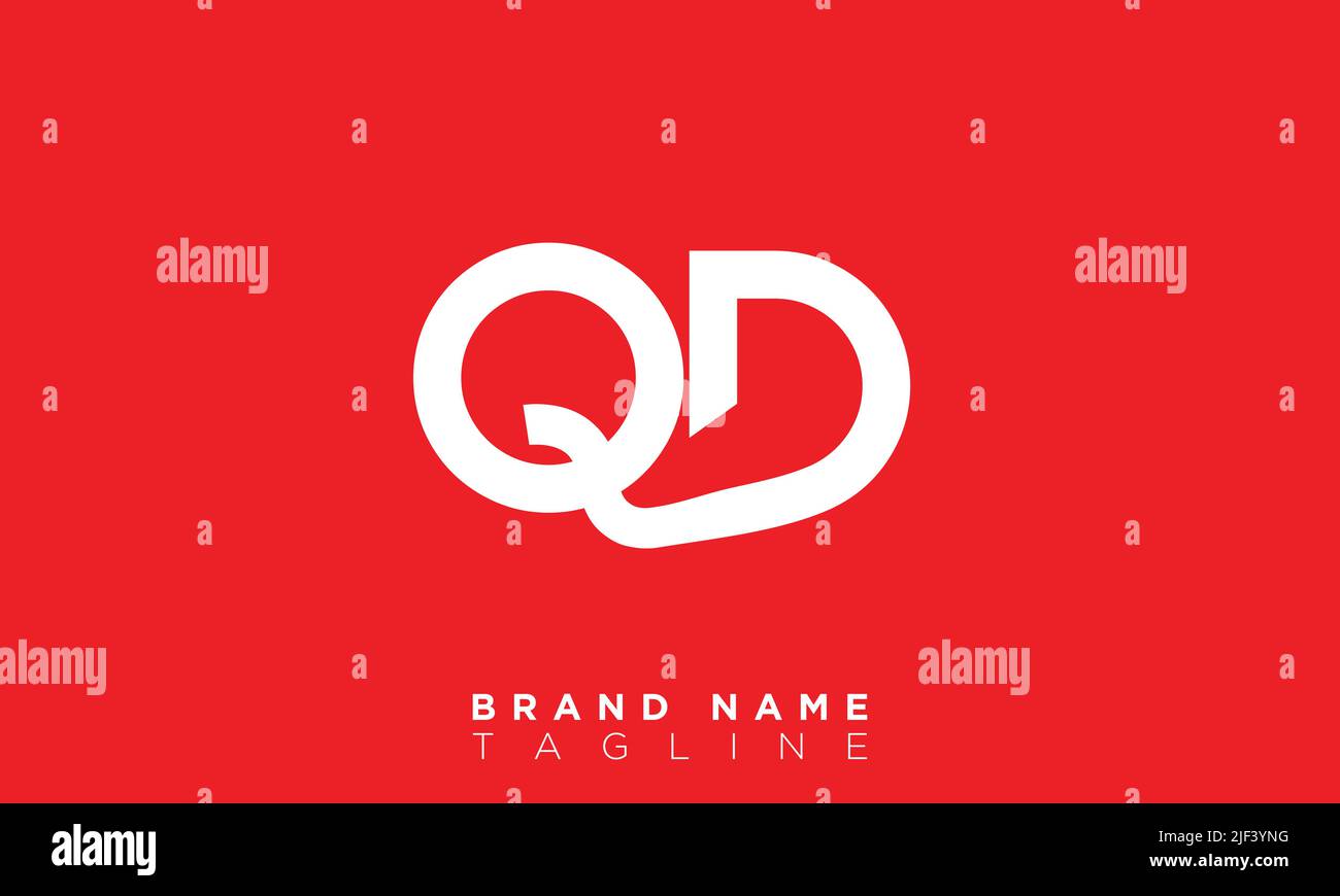 QD-Buchstaben Initialen Monogramm-Logo Stock Vektor