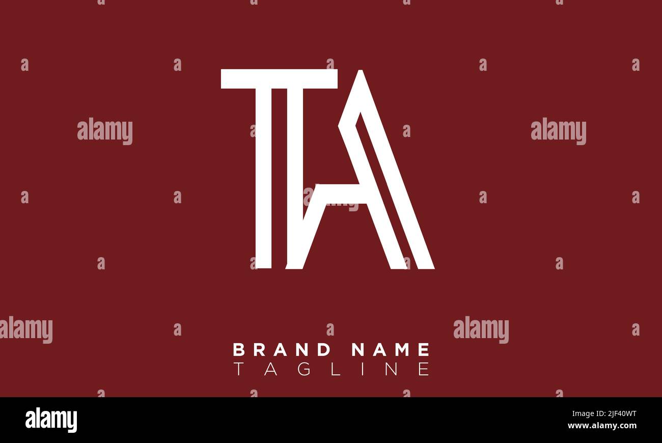TA Alphabet Buchstaben Initialen Monogramm Logo Stock Vektor