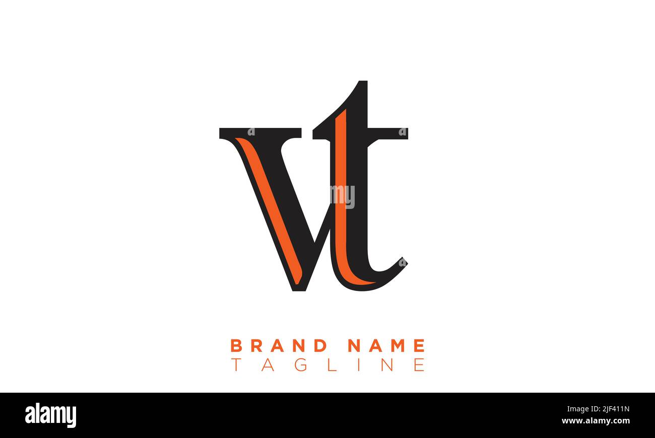 VT Alphabet Buchstaben Initialen Monogramm Logo Stock Vektor