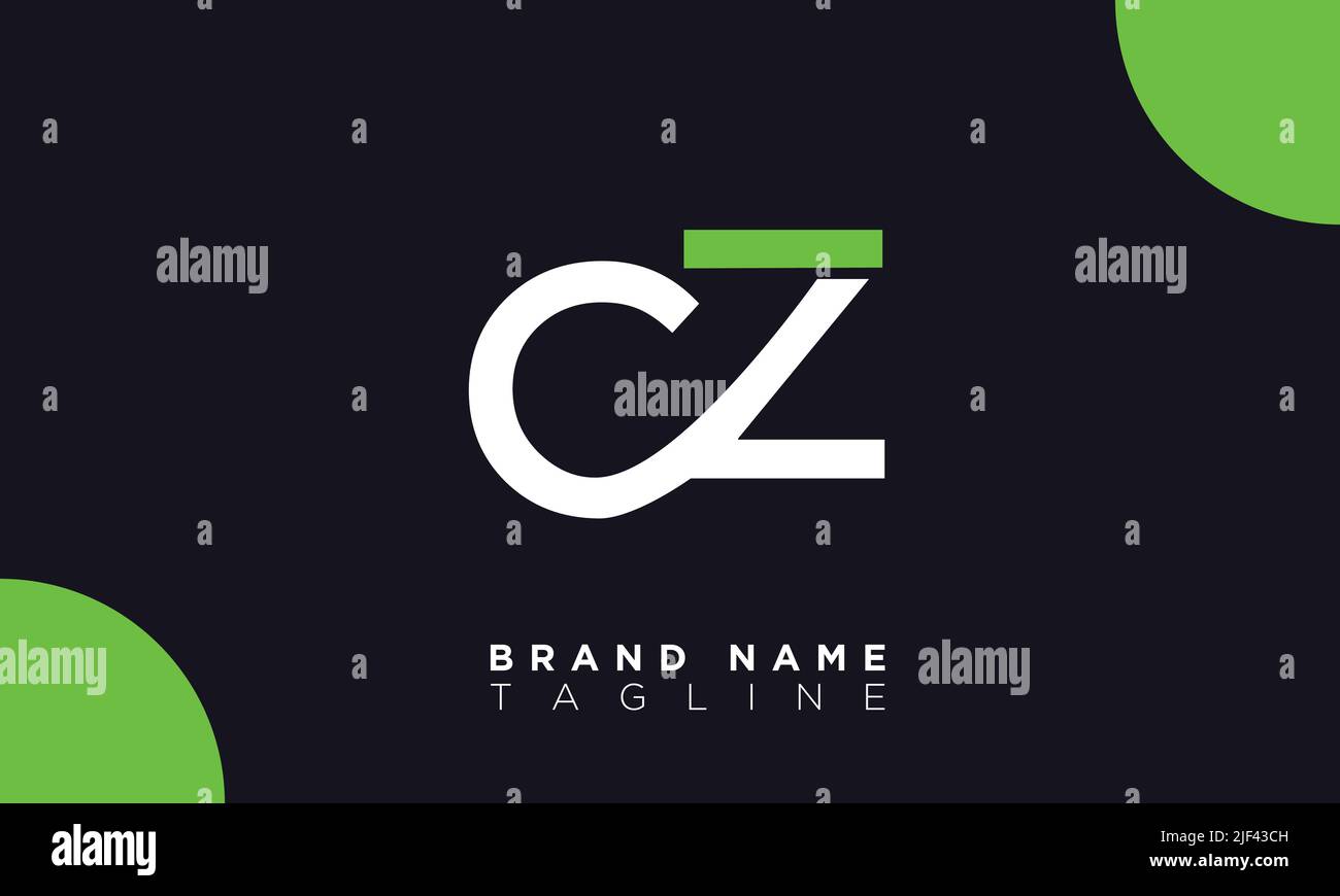Cz Alphabet Buchstaben Initialen Monogramm Logo Stock Vektor