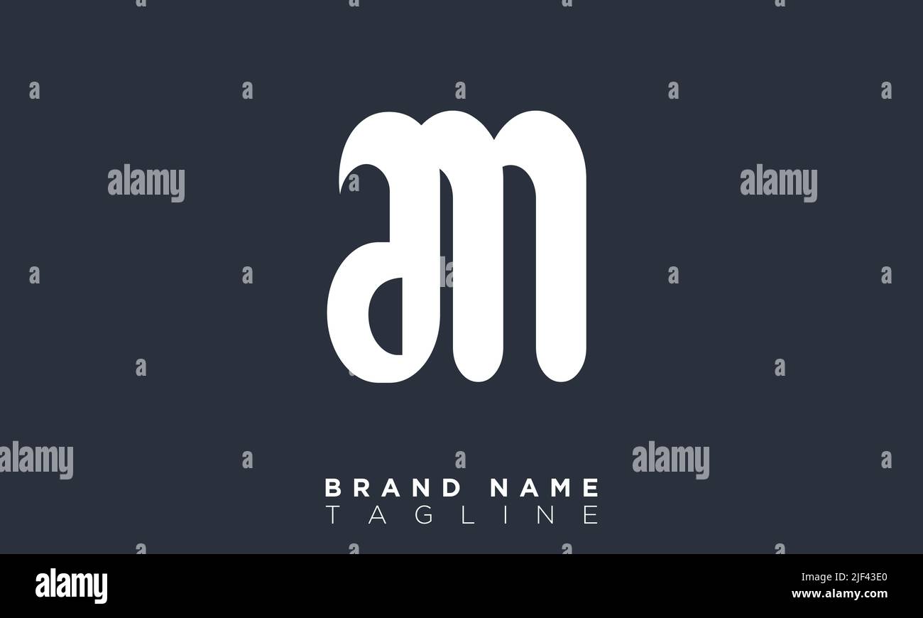 AM Alphabet Buchstaben Initialen Monogramm Logo Stock Vektor