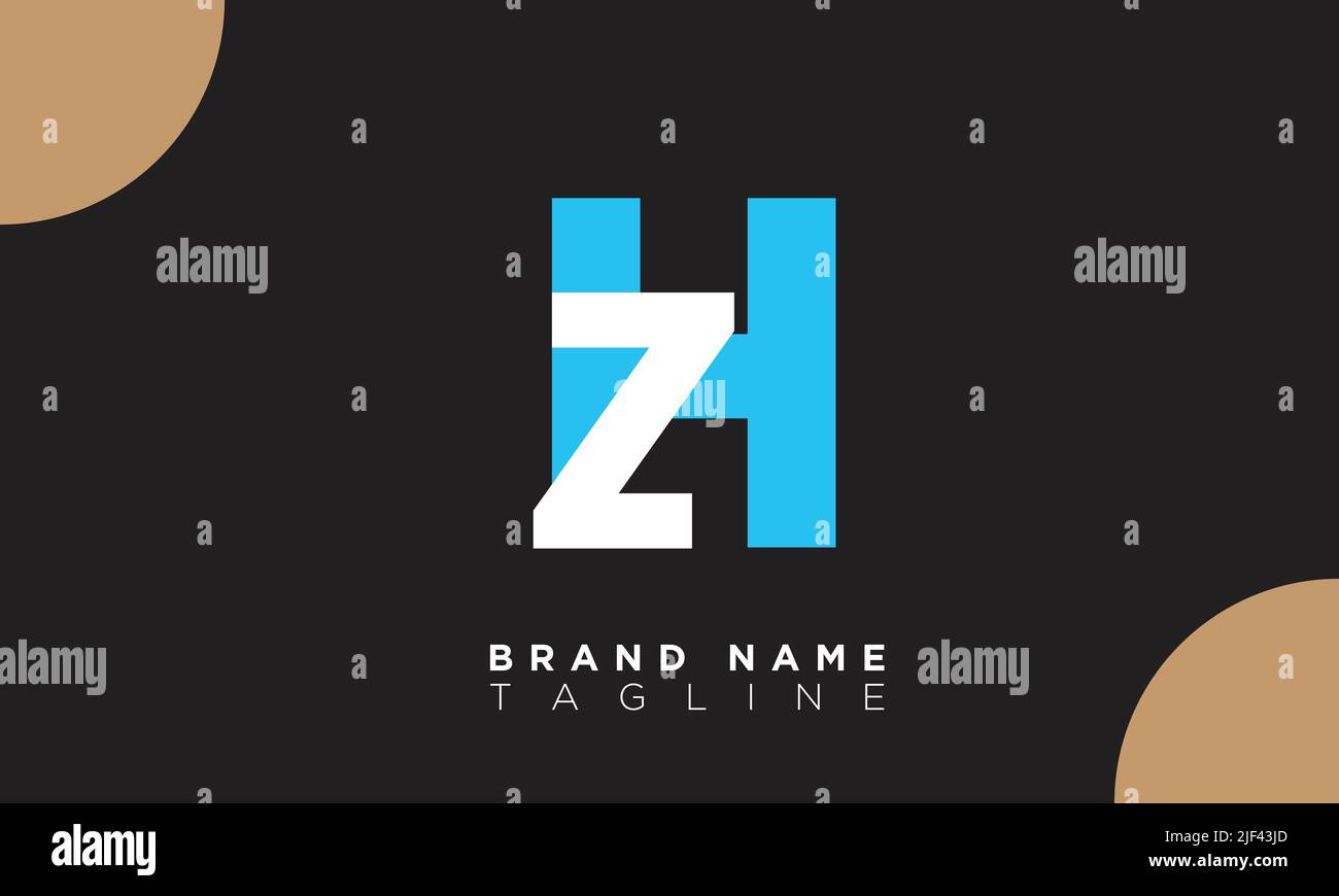 ZH Alphabet Buchstaben Initialen Monogramm Logo HZ Stock Vektor
