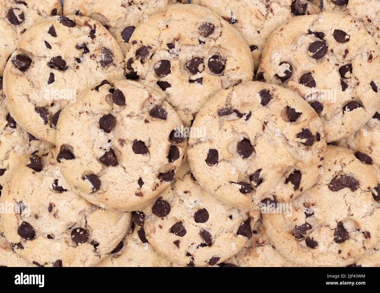 Chocolate Chip Cookies füllen den Rahmen Stockfoto