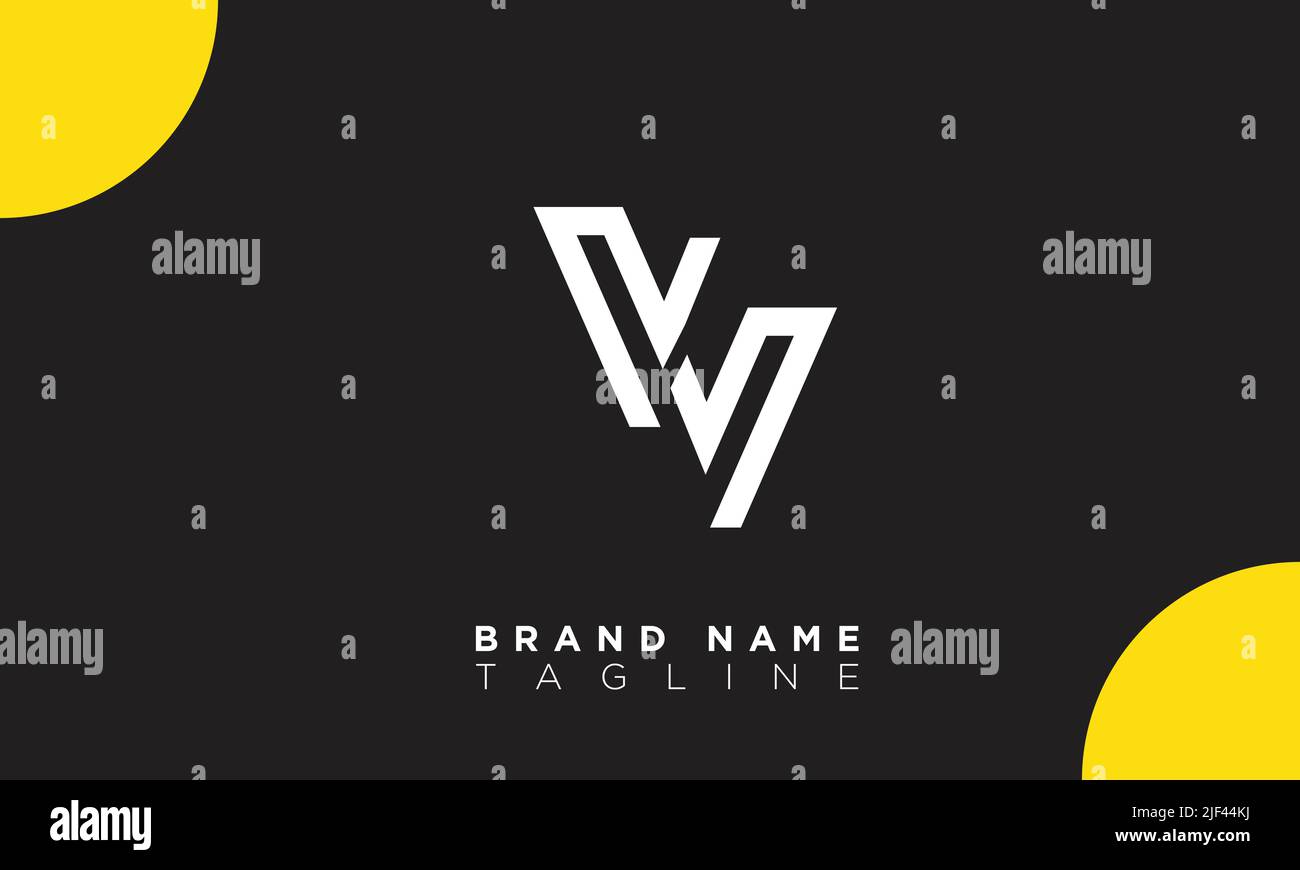 VM Buchstaben Buchstaben Initialen Monogramm Logo MV Stock Vektor