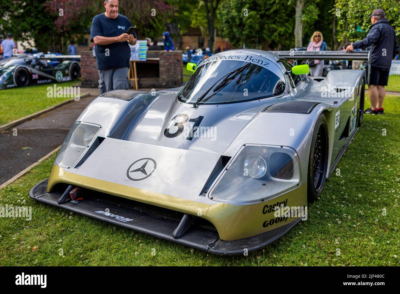 1990 sauber-Mercedes, zu sehen bei der Juni-Scramble am 19.. Juni 2022 im Bicester Heritage Center Stockfoto