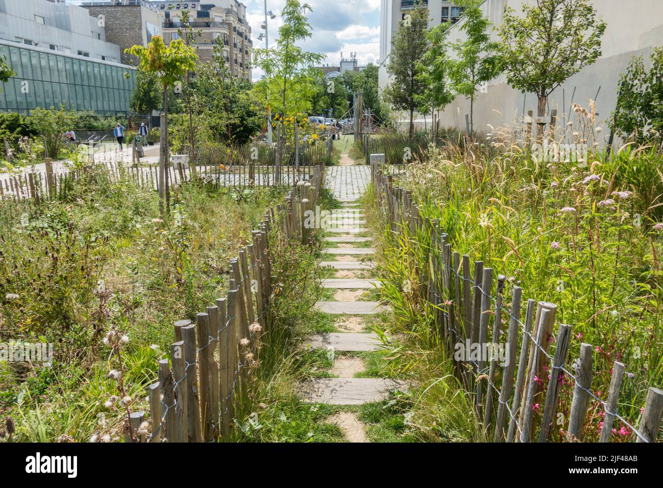 Jardin Truillot, Stadtpark im 11.. Arrondissement Paris, Parc Saint-Ambroise, Jardin Truillot, Paris, Frankreich. Stockfoto