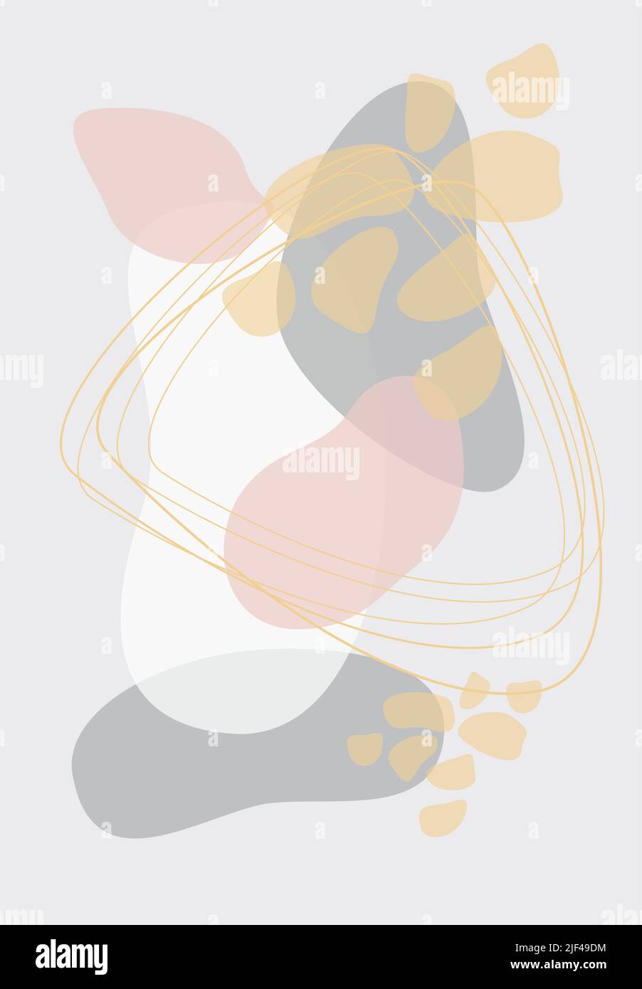 Wandkunst minimalistischer abstrakter Kunsthintergrund. Abstraktes Design. Verschiedene Formen. Moderne Kunst isoliert Vektorgrafiken. Boho-Stil. Stock Vektor