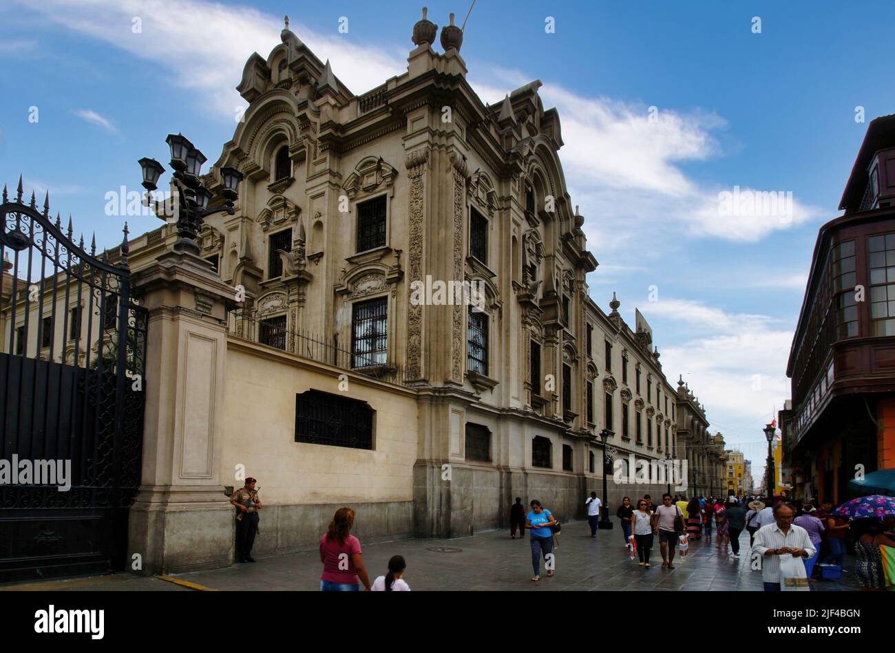 Das historische Zentrum von Lima die berühmte und charakteristische Hauptstadt von Peru Stockfoto