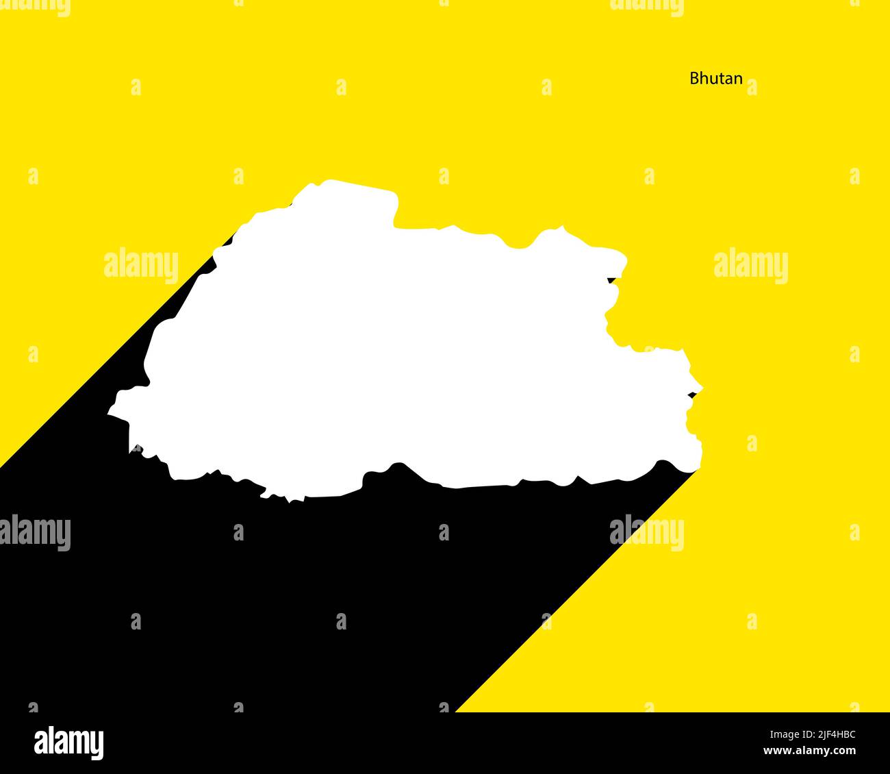 Bhutan Karte auf Retro-Poster mit langem Schatten. Vintage-Zeichen einfach zu bearbeiten, zu bearbeiten, zu ändern oder zu färben. Stock Vektor