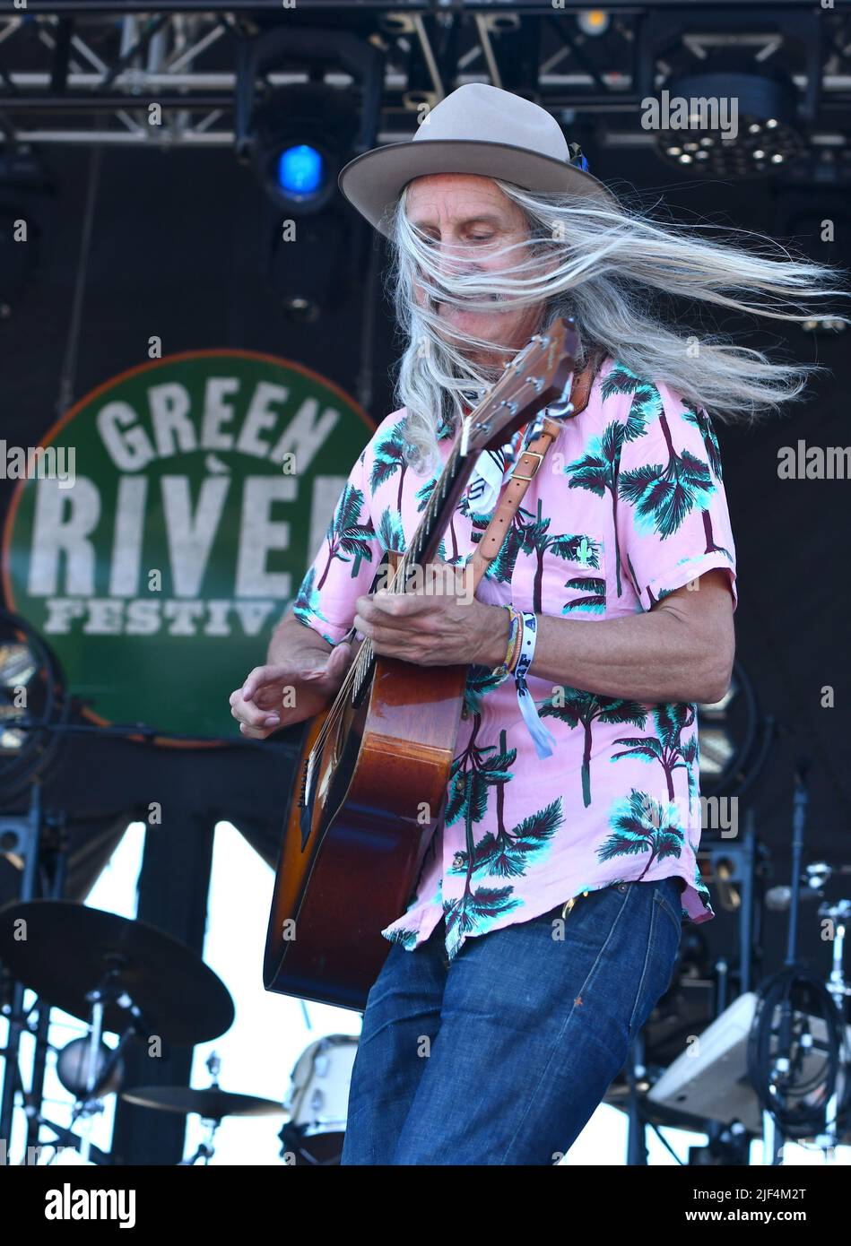 Steve Poltz beim Green River Festival Stockfoto
