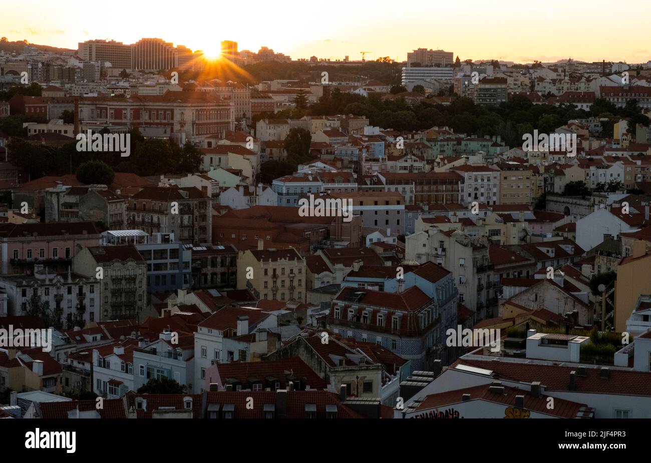 Sonnenuntergang über Lissabon, Portugal Stockfoto