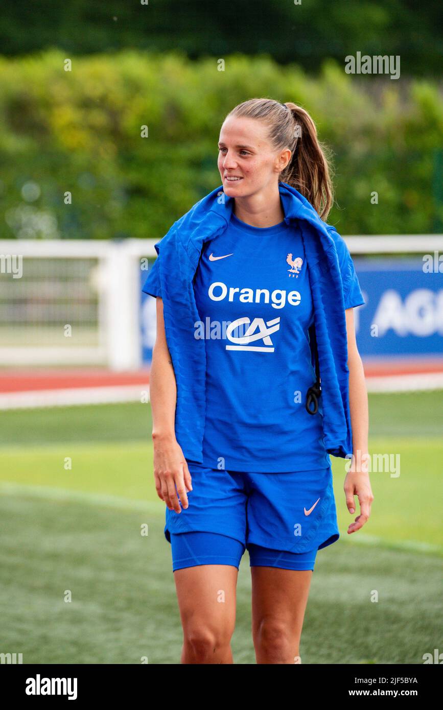 Sandie Toletti aus Frankreich beim Training des französischen Frauenteams am 29. Juni 2022 in Clairefontaine, Frankreich - Foto: Melie Laurent/DPPI/LiveMedia Stockfoto