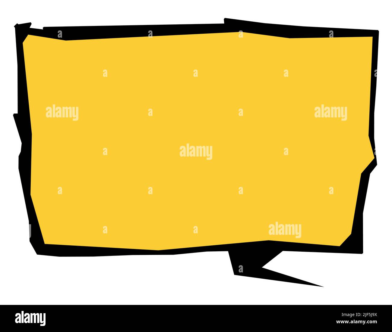 Gelbe Dialogfeldvorlage mit quadratischen Rändern, bereit für Reden und Gespräche im Cartoon-Stil. Stock Vektor