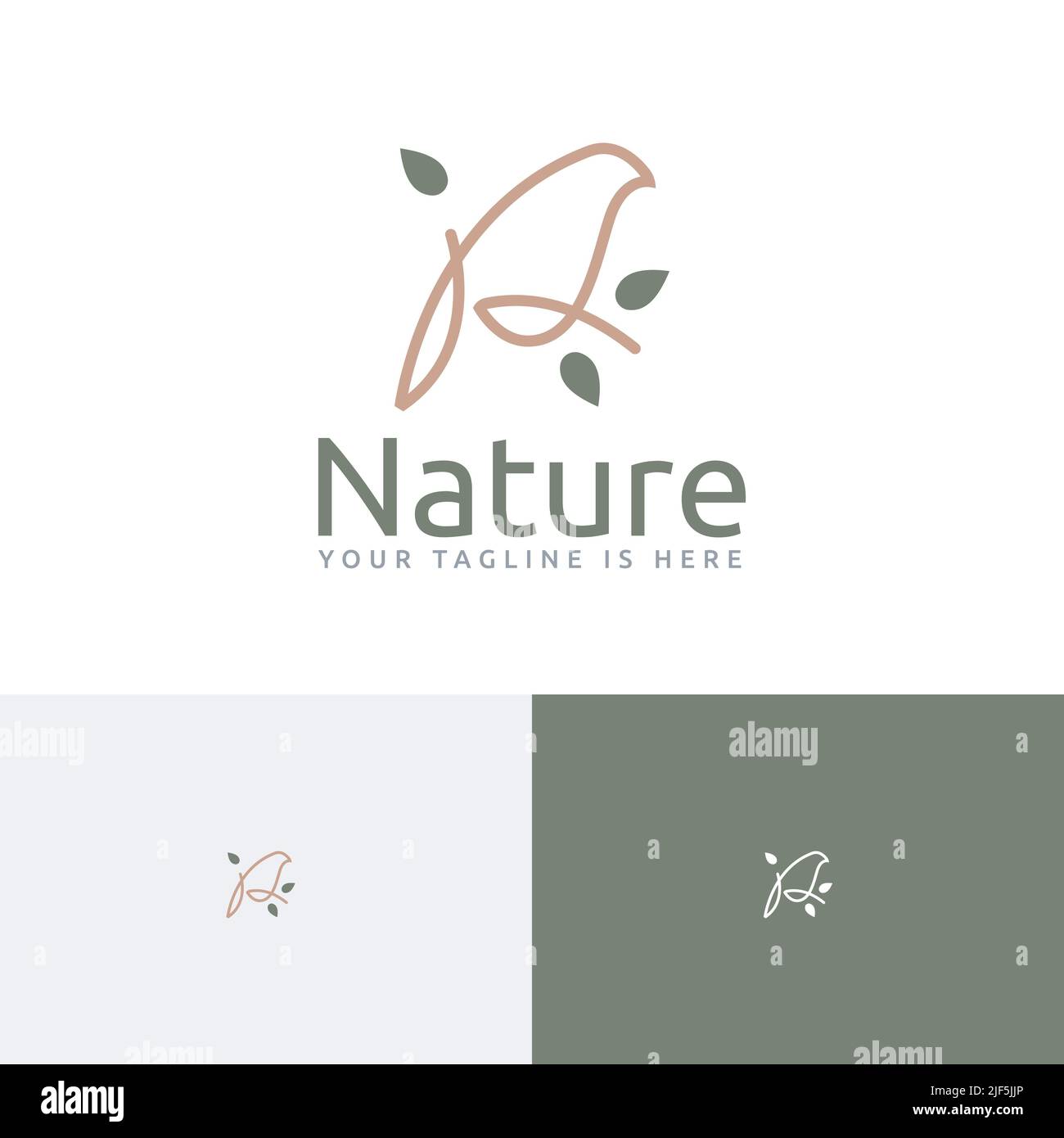 Nature Sound Little Cute Bird Einfaches Abstraktes Logo Stock Vektor