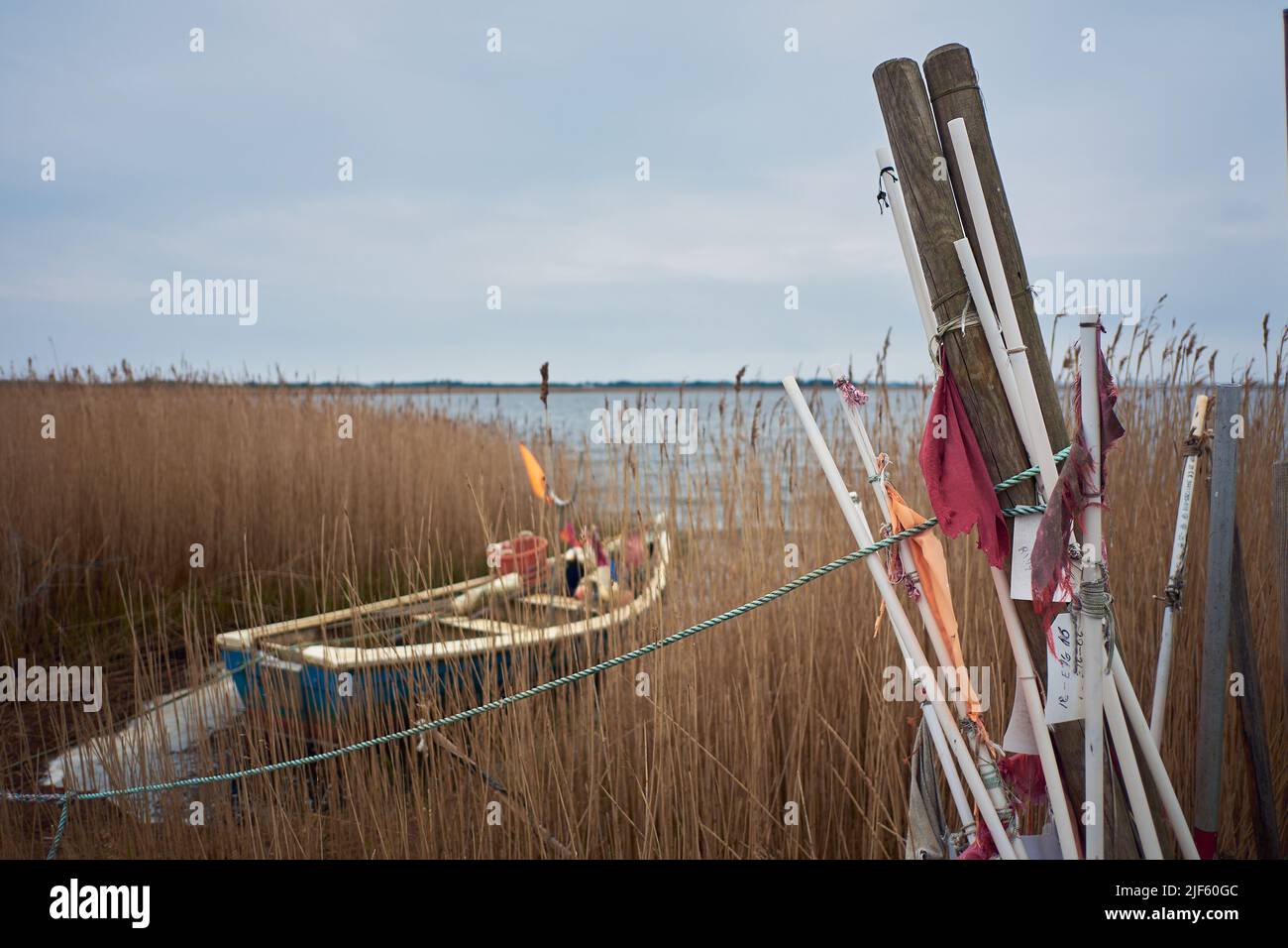 Altes Ruderboot zum Angeln. Hochwertige Fotos Stockfoto