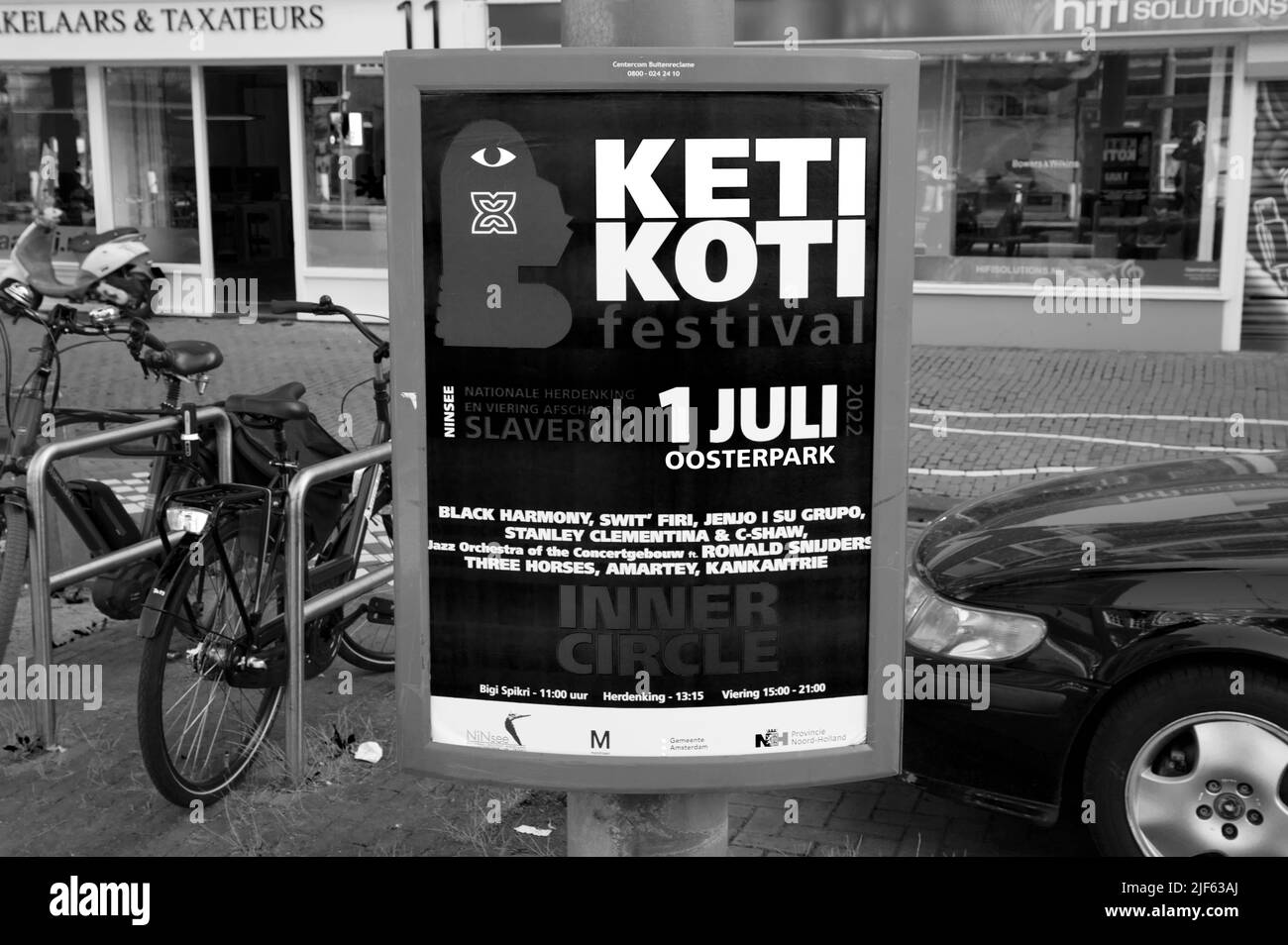 Plakat Keti Koti In Amsterdam Niederlande 24-6-2022 Stockfoto