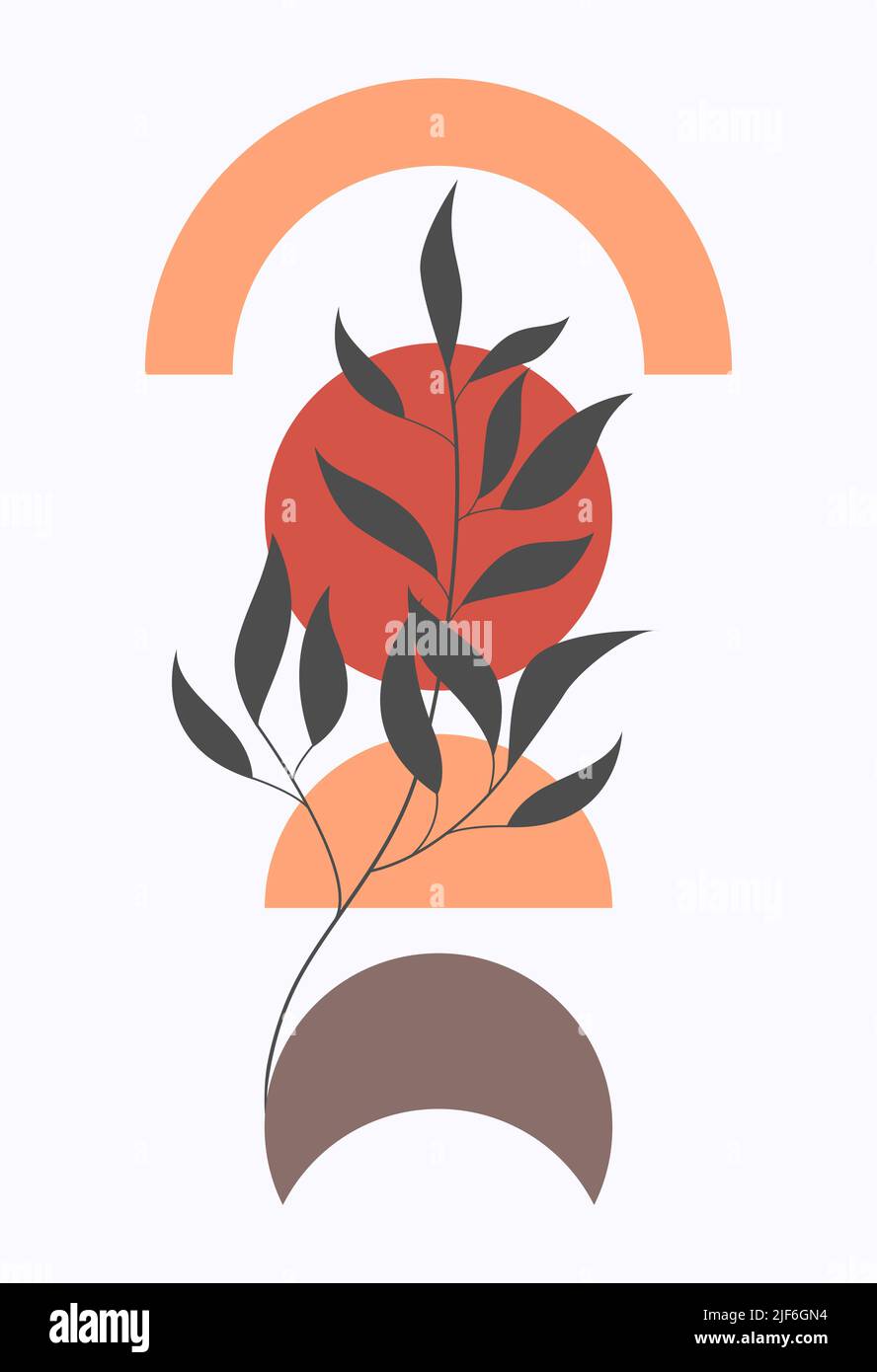 Vektorgrafik. Abstraktes Design mit Kritzeleien und verschiedenen Formen. Moderne Kunst isoliert Vektorgrafiken. Minimalistische geometrische Formen. Boho abstrakt Stock Vektor