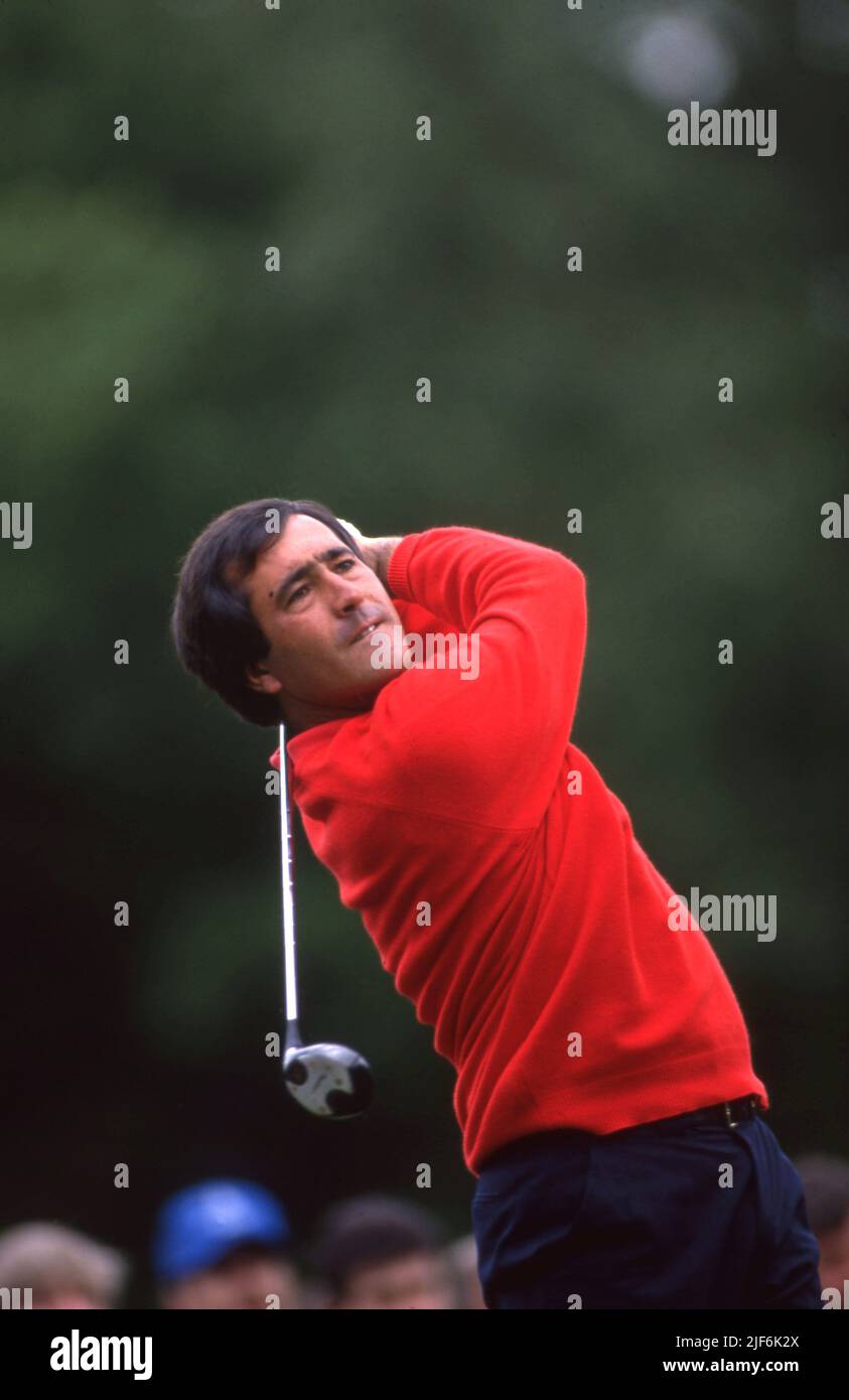 Seve Ballesteros - Golfer Golf Panasonic European Open in Sunningdale, 1986 Foto von Tony Henshaw Stockfoto