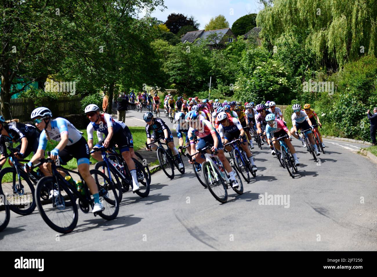 Women's Tour Race die sechste Etappe im Dorf Hook Norton Oxfordshire England. Cotswolds Melvin Green11/06/2022. Stockfoto