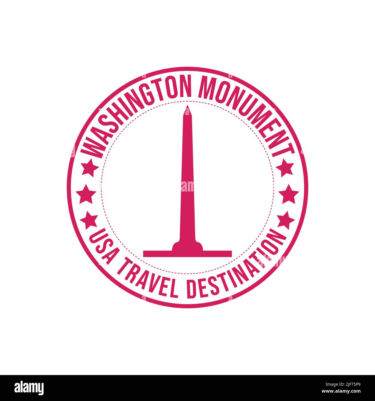 Emblem Gummistempel mit dem Text Washington Monument travel Destination in der Marke geschrieben. Amerika Denkmal historische Architektur Reise des Stock Vektor