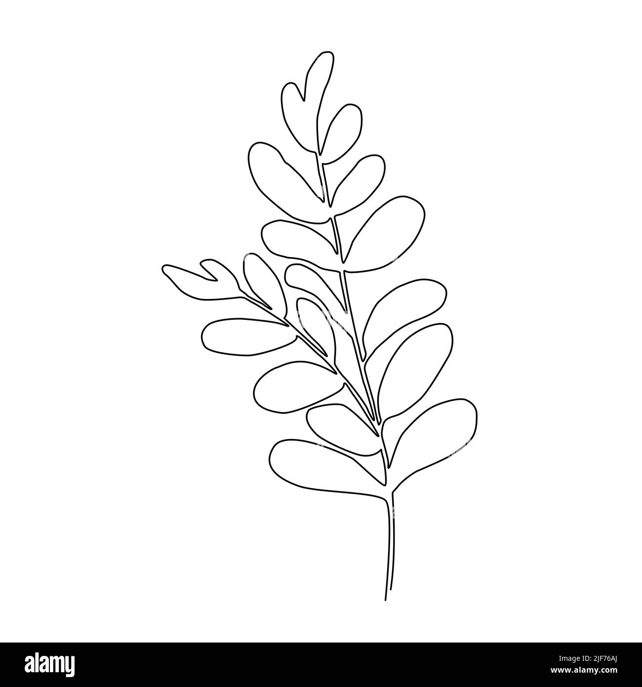 Kontinuierliche eine Zeile baum Blatt. Vector Illustration. Stock Vektor